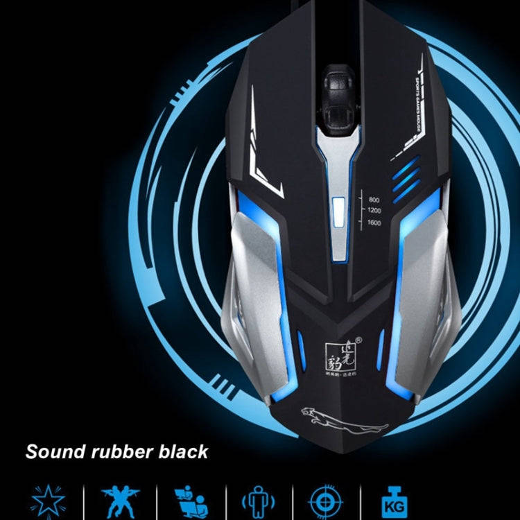 Chasing Leopard K1 USB 1600DPI Three-speed Adjustable LED Backlight Mute Wired Optical Gaming Mou...