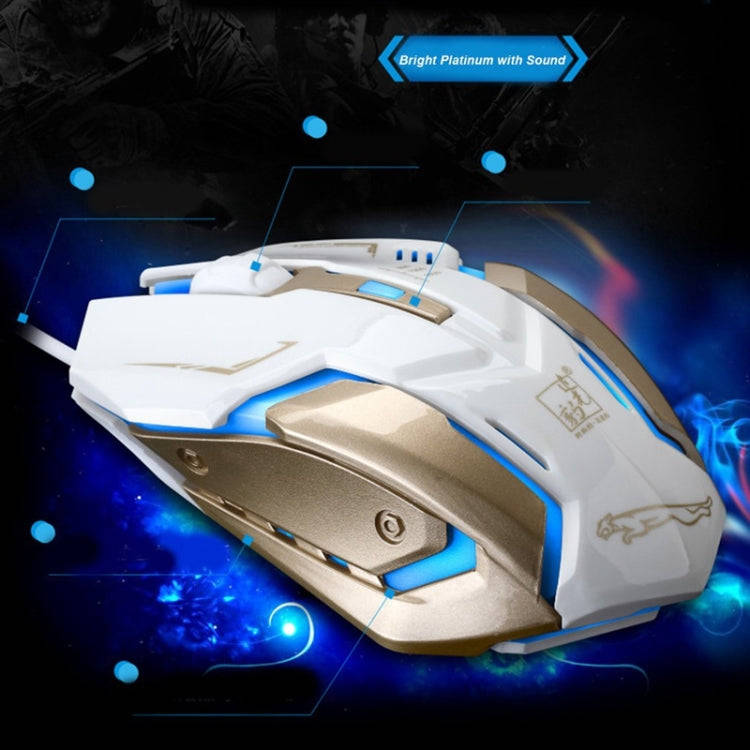 Chasing Leopard K1 USB 1600DPI Three-speed Adjustable LED Backlight Mute Wired Optical Gaming Mou...