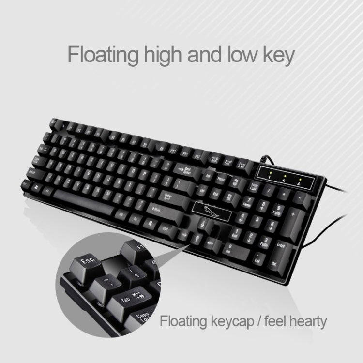 Chasing Leopard Q17 104 Keys USB Wired Suspension Gaming Office Keyboard + Wired Symmetrical Mous...