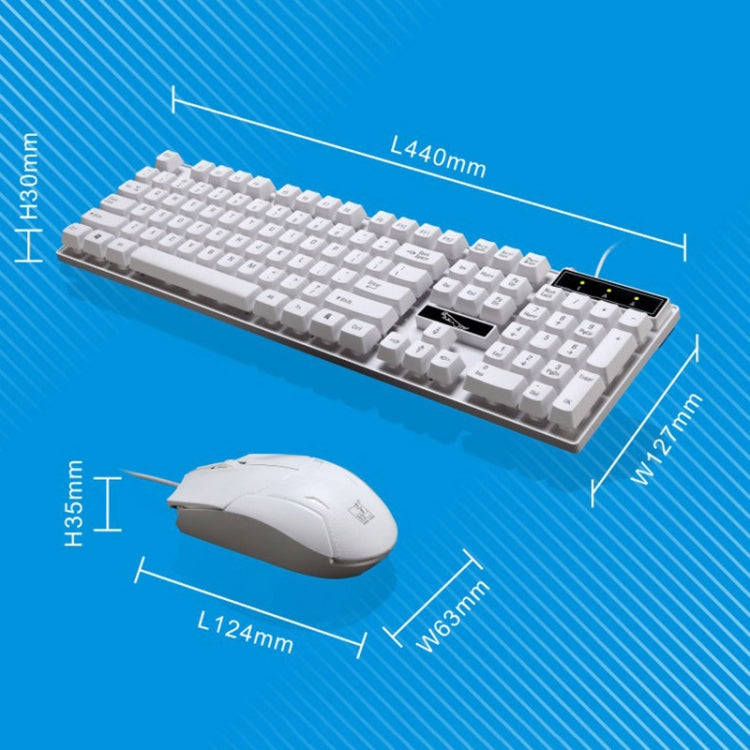 Chasing Leopard Q17 104 Keys USB Wired Suspension Gaming Office Keyboard + Wired Symmetrical Mous...
