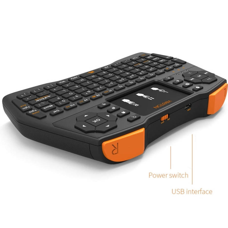 VIBOTON i8 Plus Updated 2.4GHz QWERT Mini Wireless Keyboard with Touchpad for TV Box, Mi Box, Com...