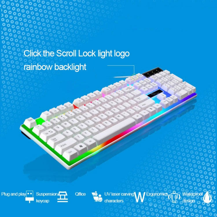 ZGB G21 104 Keys USB Wired Mechanical Feel Colorful Backlight Office Computer Keyboard Gaming Key...