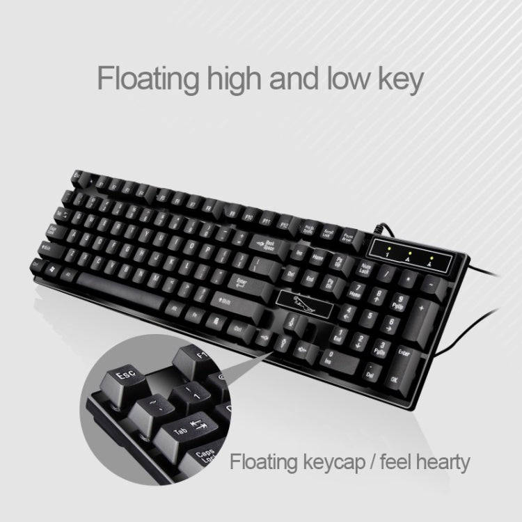 ZGB Q17 104 Keys USB Wired Suspension Gaming Office Keyboard for Laptop, PC(Black)