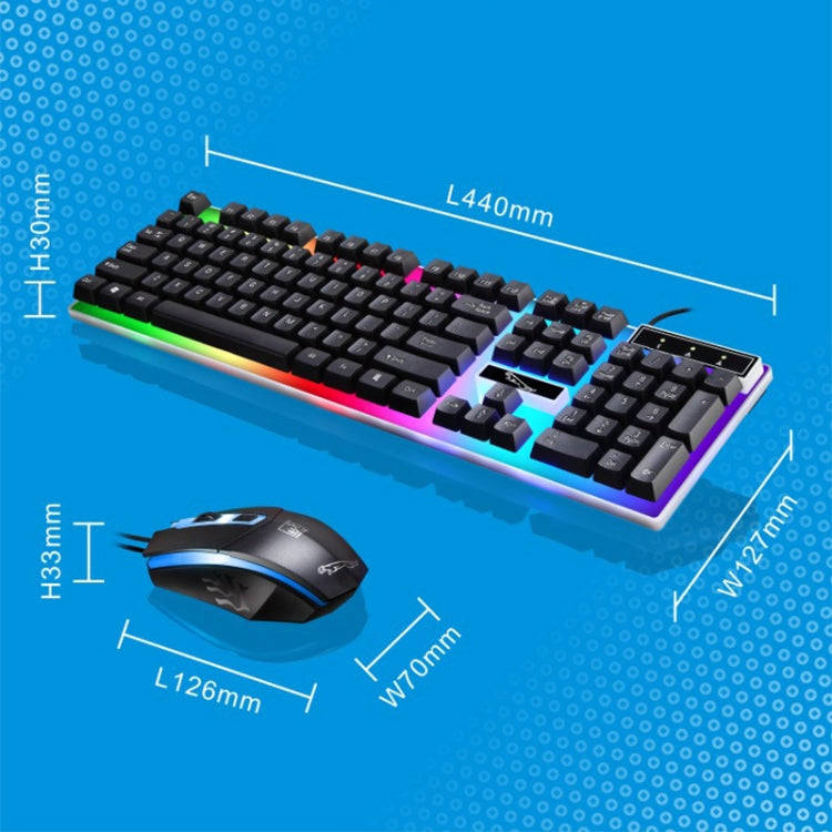 ZGB G21 1600 DPI Professional Wired Colorful Backlight Mechanical Feel Suspension Keyboard + Opti...