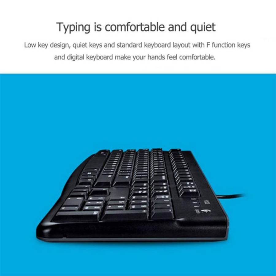 Logitech K120 USB Waterproof Splash Wired Keyboard for Desktop Computers / Laptops(Black)