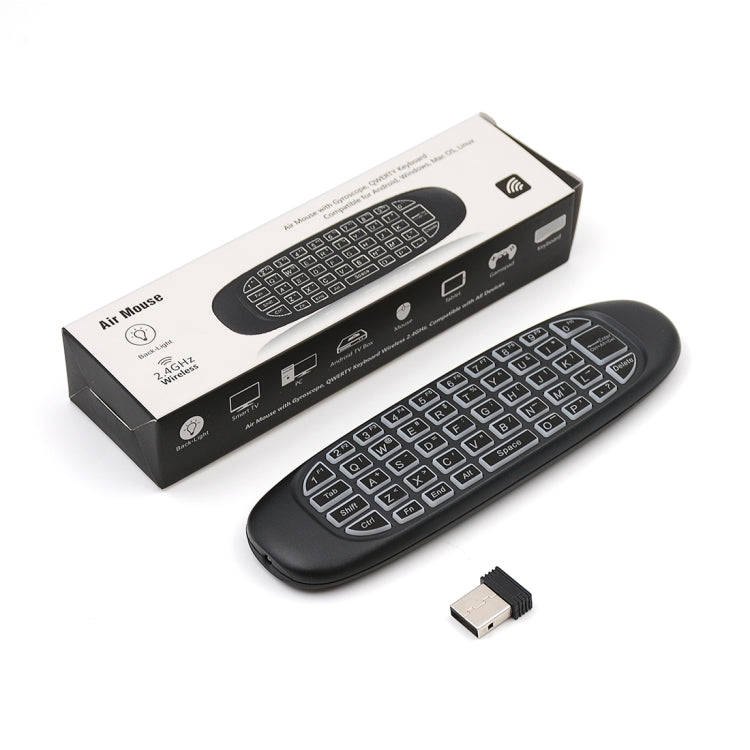C120 Back-light Air Mouse 2.4GHz Wireless Keyboard 3D Gyroscope Sense Android Remote Controller f...