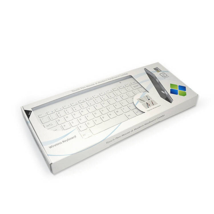 KM-909 2.4GHz Smart Stylus Pen Wireless Optical Mouse + Wireless Keyboard Set(White)