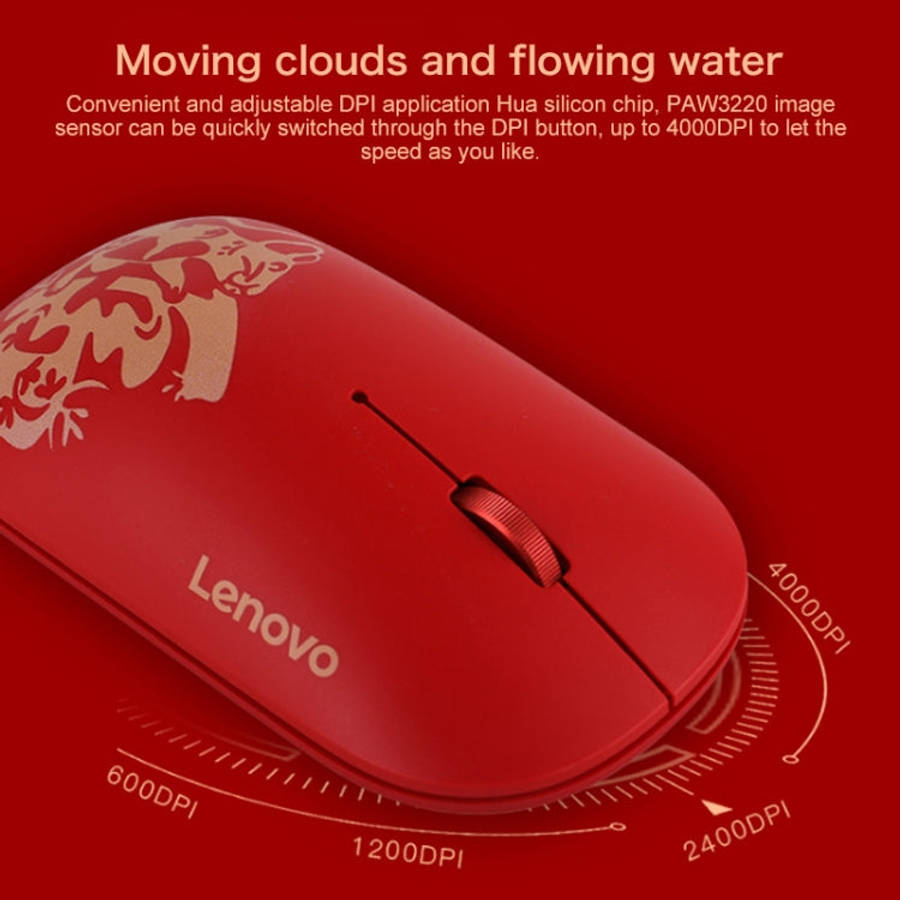 Lenovo Air Handle Lightweight Portable Mute Wireless Mouse, Blessing Mouse Version (Red)