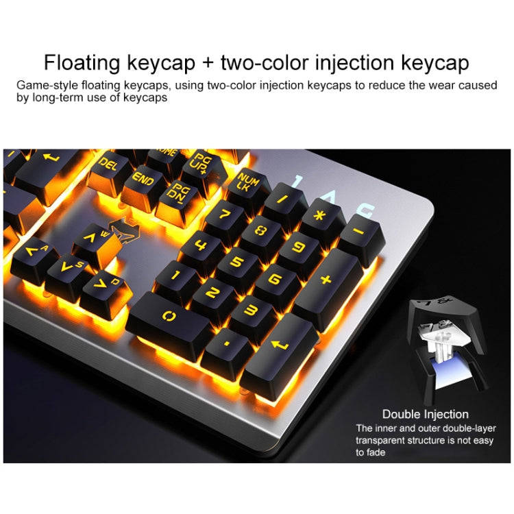 YINDIAO K002 USB Wired Mechanical Feel Sound Control RGB Backlight Keyboard + Optical Silent Mous...