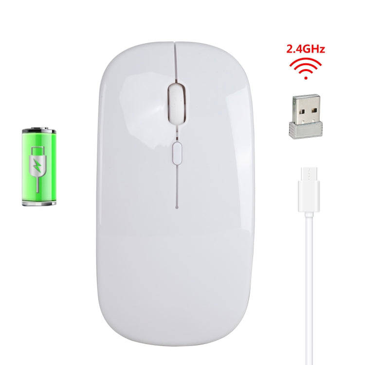 HXSJ M80 2.4GHz Wireless 1600DPI Three-speed Adjustable Optical Mute Mouse (White)