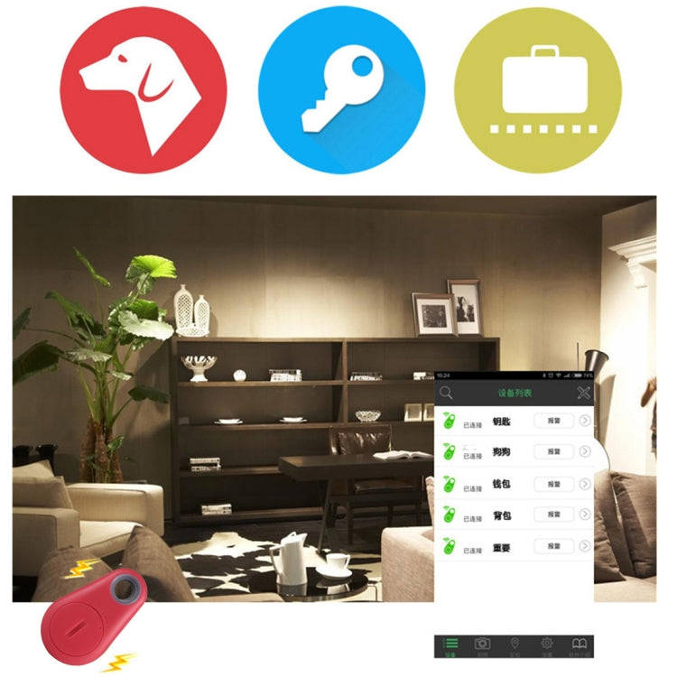iTAG Smart Wireless Bluetooth V4.0 Tracker Finder Key Anti- lost Alarm Locator Tracker(Red)