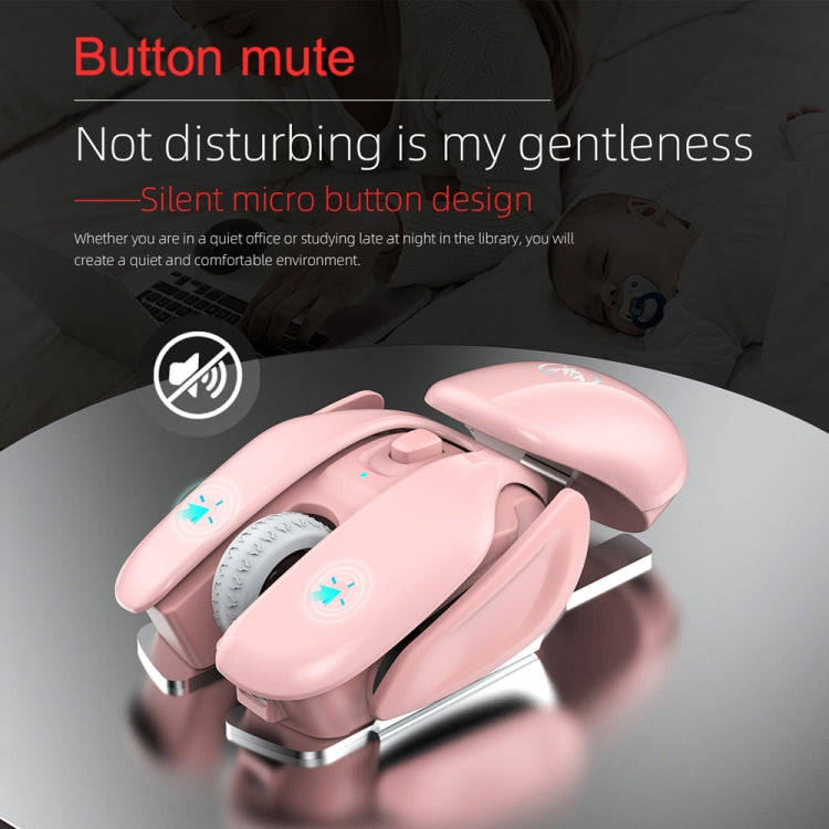 HXSJ T37 2.4GHz 1600dpi 3-modes Adjustable Wireless Mute Mouse (Pink)