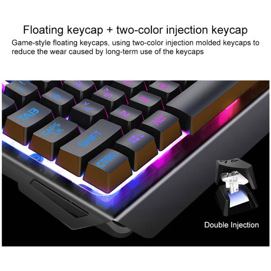 YINDIAO V2 Mechanical Feel Gaming Keyboard Mouse Set (White Rainbow Light)
