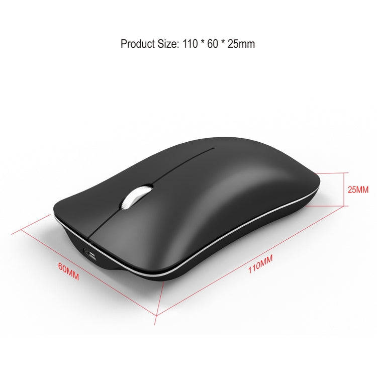 HXSJ T23 Bluetooth + 2.4GHz Wireless Dual Modes 4-Keys 1600 DPI Adjustable Ergonomics Optical Mouse