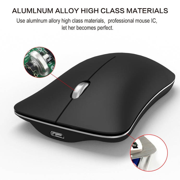 HXSJ T23 Bluetooth + 2.4GHz Wireless Dual Modes 4-Keys 1600 DPI Adjustable Ergonomics Optical Mouse