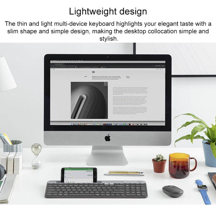 Logitech K580 Dual Modes Thin and Light Multi-device Wireless Keyboard with Phone Holder (Black)