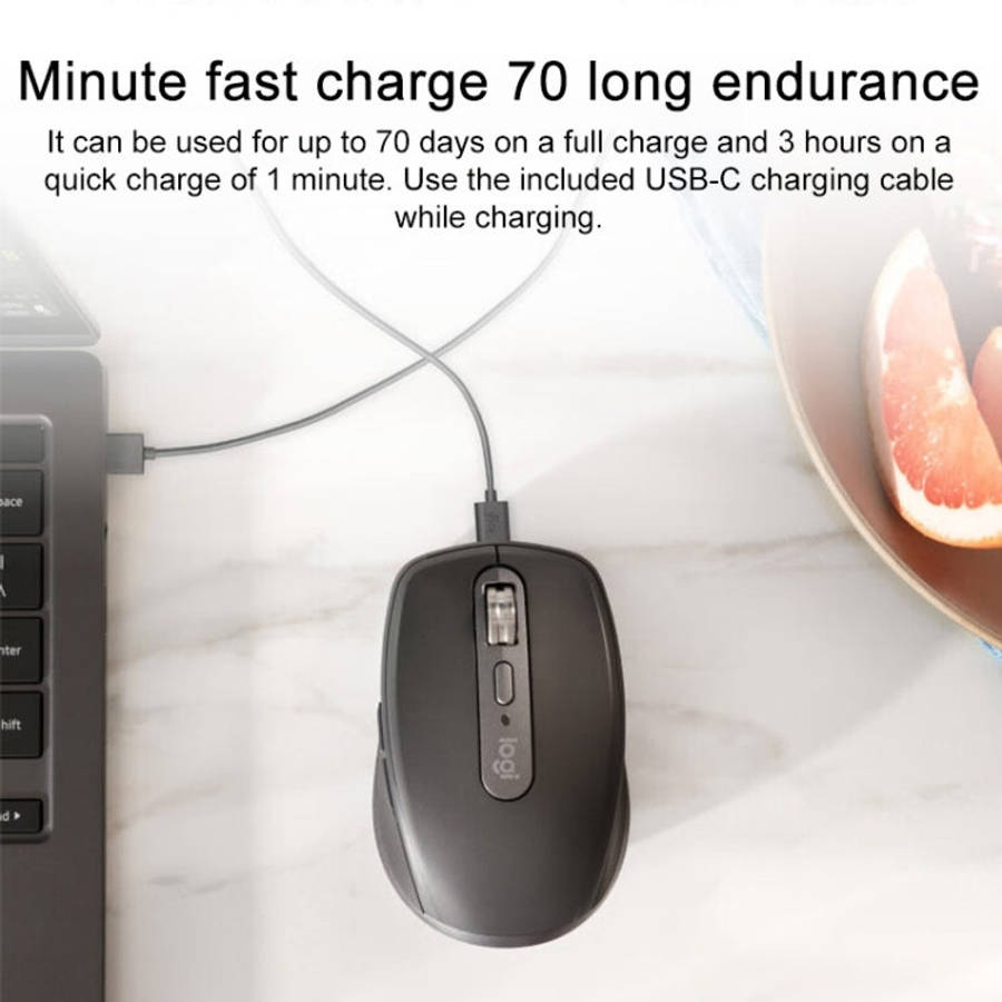 Logitech MX Anywhere 3S 4 Keys Wireless Bluetooth Dual Mode Mute Mouse (Black)