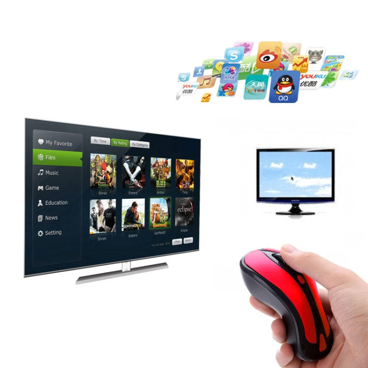 PR-01 6D Gyroscope Fly Air Mouse 2.4G USB Receiver 1600 DPI Wireless Optical Mouse for Computer P...