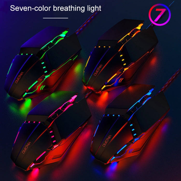 YINDIAO 6 Keys Gaming Office USB Mechanical Wired Mouse (Black)
