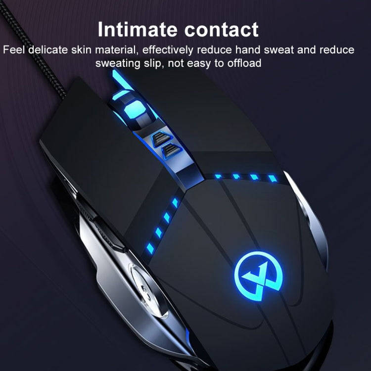 GM20 3200DPI 4-modes Adjustable 7-keys RGB Light Wired Gaming Mouse (Black)