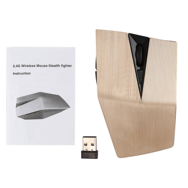 2.4GHz USB Receiver Adjustable 1200 DPI Wireless Optical Mouse for Computer PC Laptop (Gold)