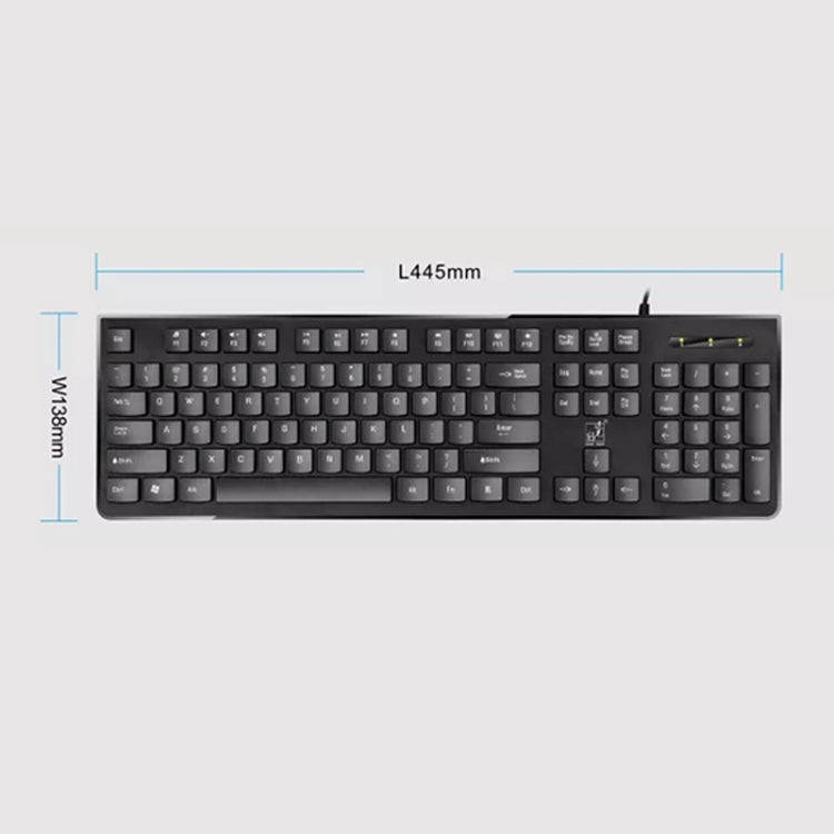 ZGB S500 Square Key USB Wired Computer Keyboard(Black)