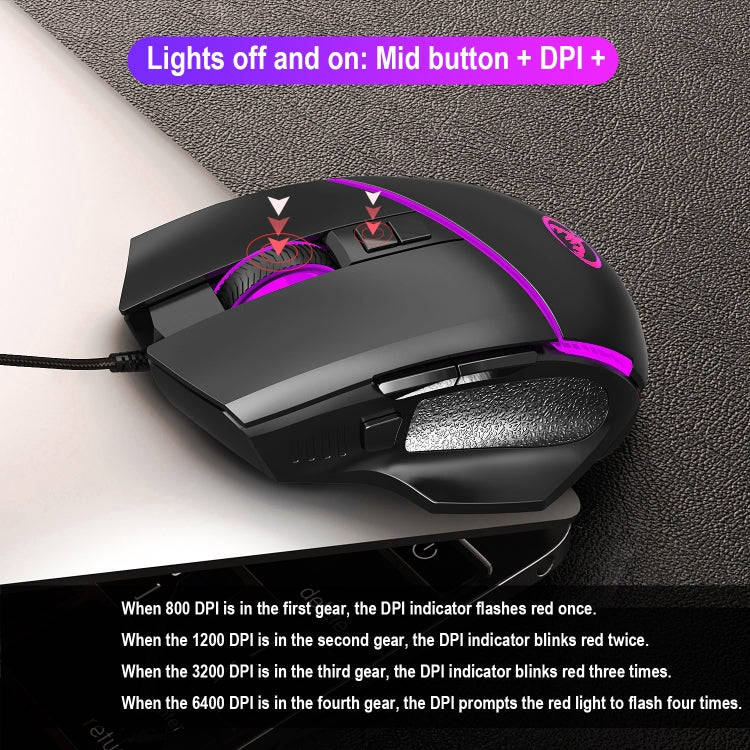 HXSJ  V100 + A876 Mobile Game One Hand Wired Keyboard + Mouse Set