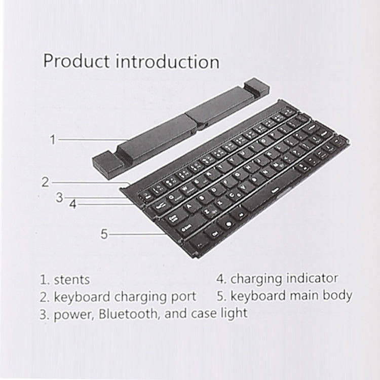 GK808 Ultra-thin Foldable Bluetooth V3.0 Keyboard, Built-in Holder, Support Android / iOS / Windo...