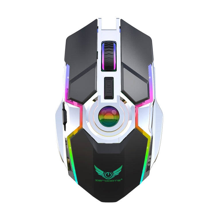 ZERODATE T30 2.4GHz 2400DPI Three-speed Adjustable RGB Backlight Wireless Optical Mouse (Black)