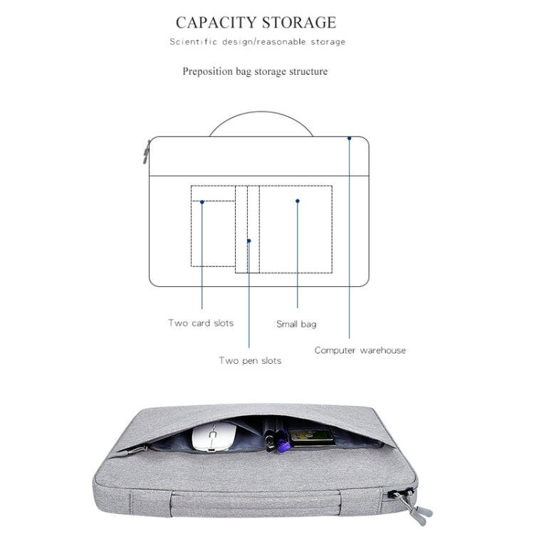 Oxford Cloth Waterproof Laptop Handbag for 15.4 inch Laptops, with Trunk Trolley Strap(Grey)