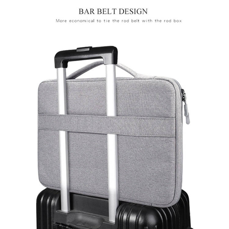 Oxford Cloth Waterproof Laptop Handbag for 15.4 inch Laptops, with Trunk Trolley Strap(Grey)