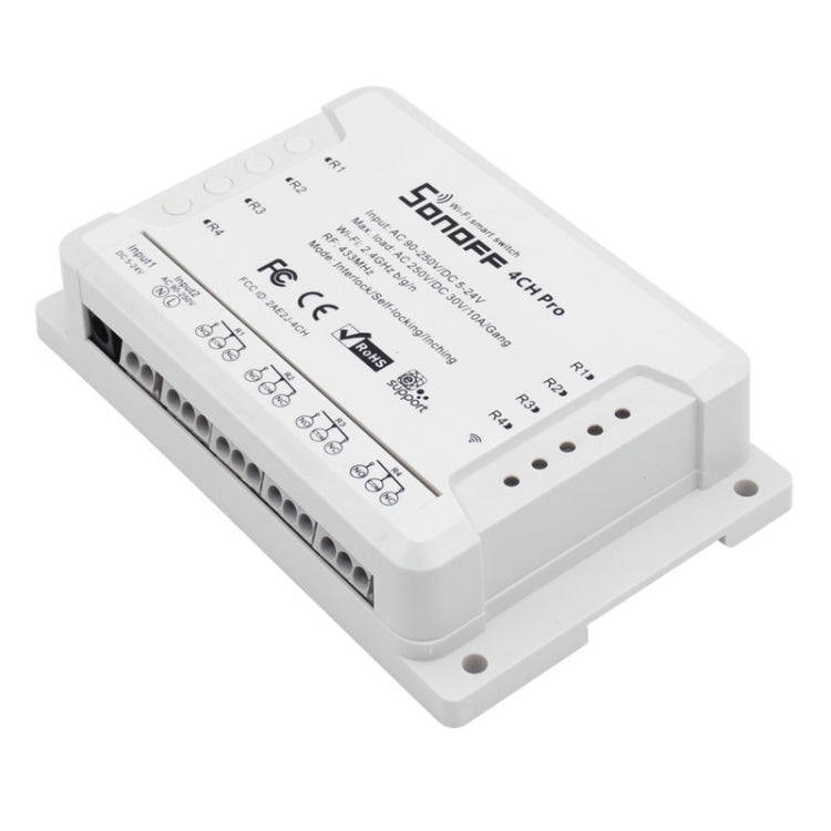 Sonoff  4CH Pro 433MHz Remote Control + WiFi Smart Timer Switch,  Interlock / Self-locking, 3 Wor...