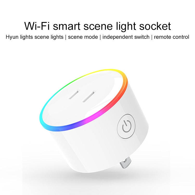 10A RGB Scene Light WiFi Remote Control Smart Socket Works with Alexa & Google Home & IFTTT, AC 1...