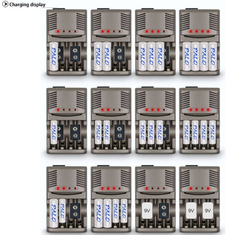 DC 100-240V 4 Slot Battery Charger for AA & AAA & 9V Ni-MH Battery, US Plug