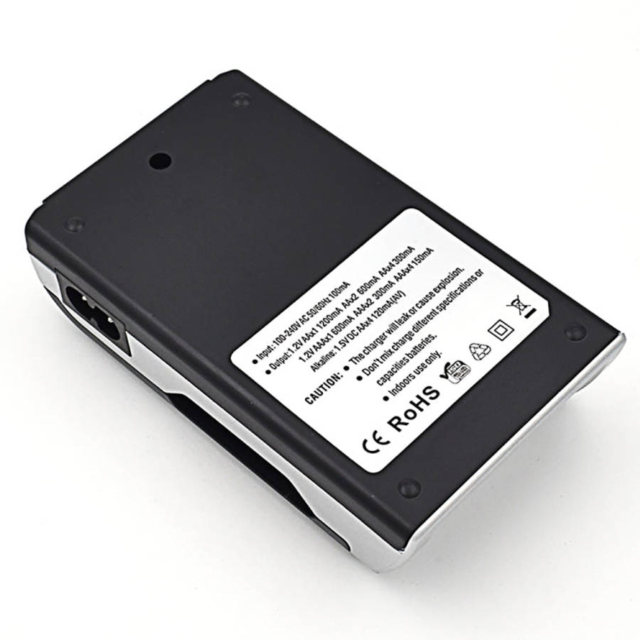 AC 100-240V 4 Slot Battery Charger for AA & AAA Battery, with LCD Display, UK Plug