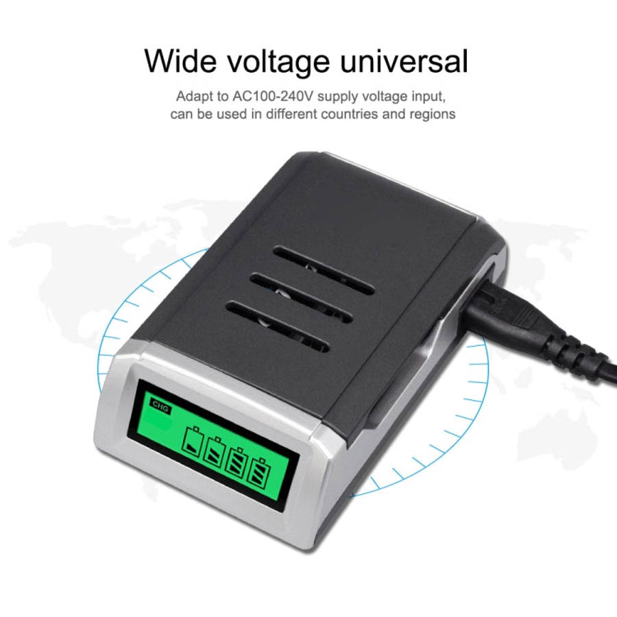 AC 100-240V 4 Slot Battery Charger for AA & AAA Battery, with LCD Display, UK Plug