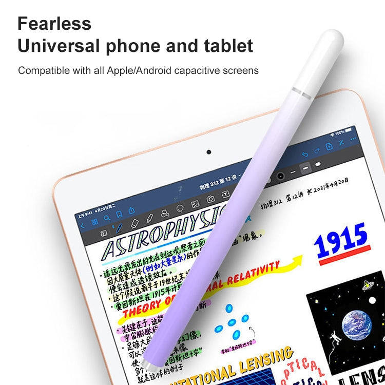 Universal Nano Disc Nib Capacitive Stylus Pen with Magnetic Cap & Spare Nib (White)
