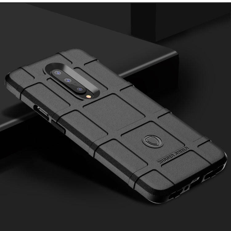 Shockproof Rugged Shield Full Coverage Protective Silicone Case for Oneplus 7 (Black)