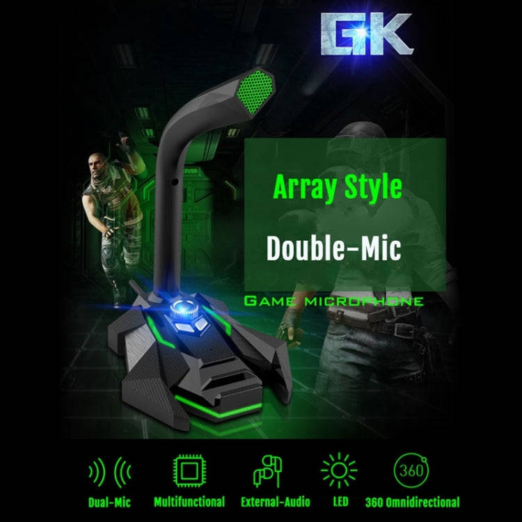 GK Desktop Omnidirectional USB Wired Dual Mic Condenser Microphone, Built-in Sound Card, Compatib...