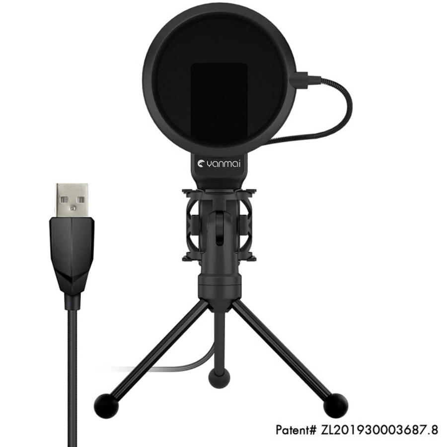Yanmai SF-777 1.4m Computer Game Recording Condenser Microphone with Pop Filter & Tripod Stand (B...