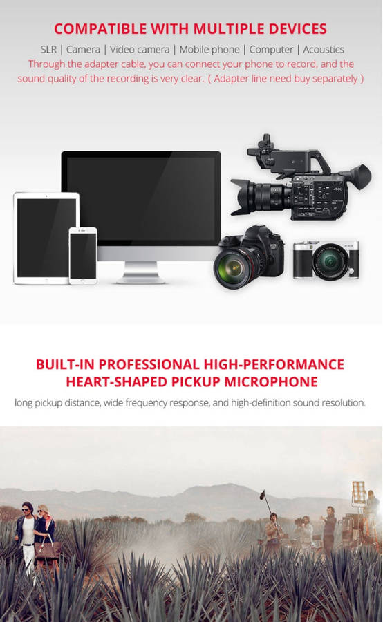 YELANGU YLG9933A MIC07 Professional Interview Condenser Video Shotgun Microphone with 6.5mm Audio...