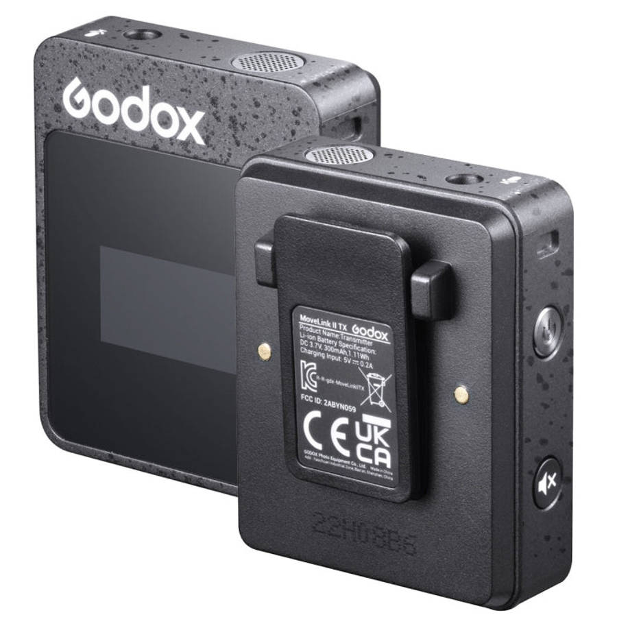 Godox MoveLink II M2 Wireless Lavalier Microphone System with 2 Transmitters and 1 Receiver for D...