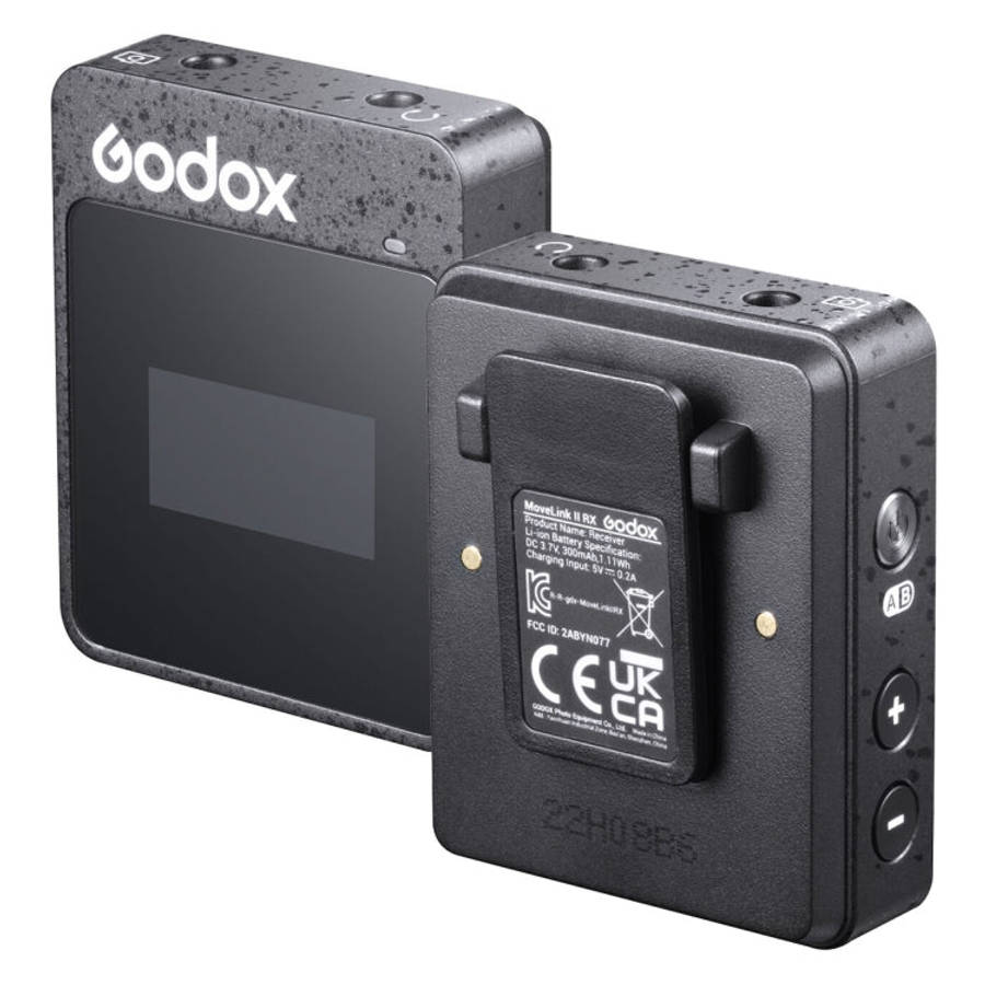 Godox MoveLink II M2 Wireless Lavalier Microphone System with 2 Transmitters and 1 Receiver for D...