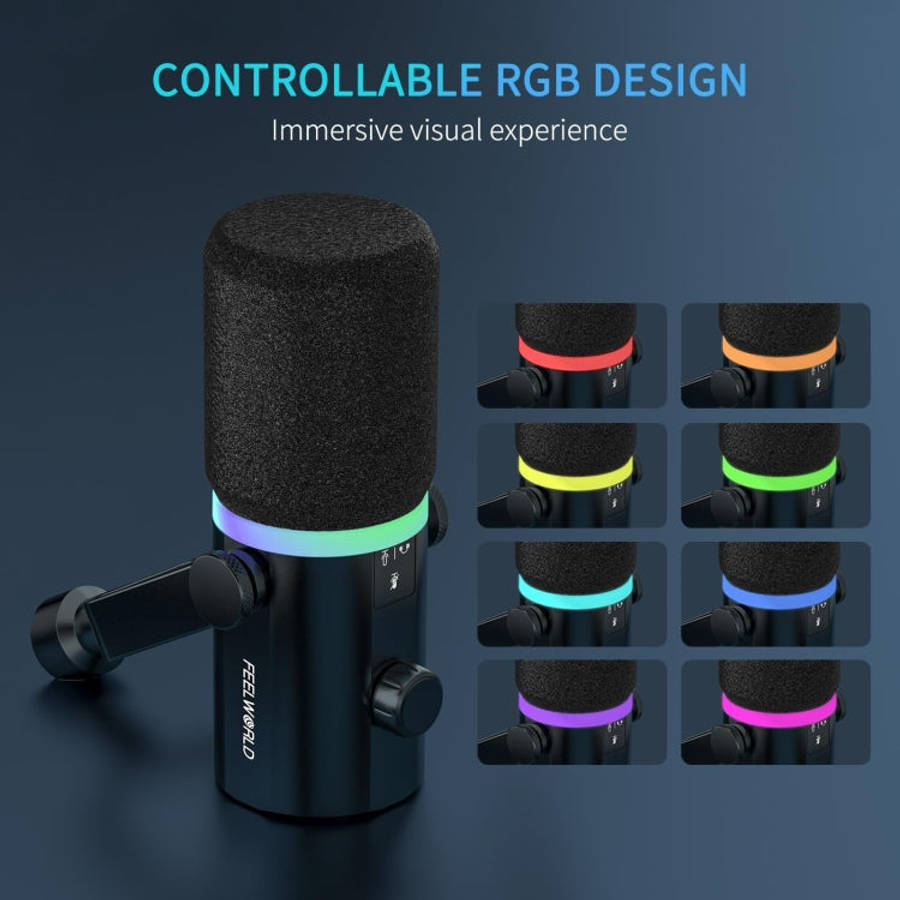 FEELWORLD PM1-AS XLR/USB Dynamic Microphone for Podcasting Recording Gaming Live Streaming with B...
