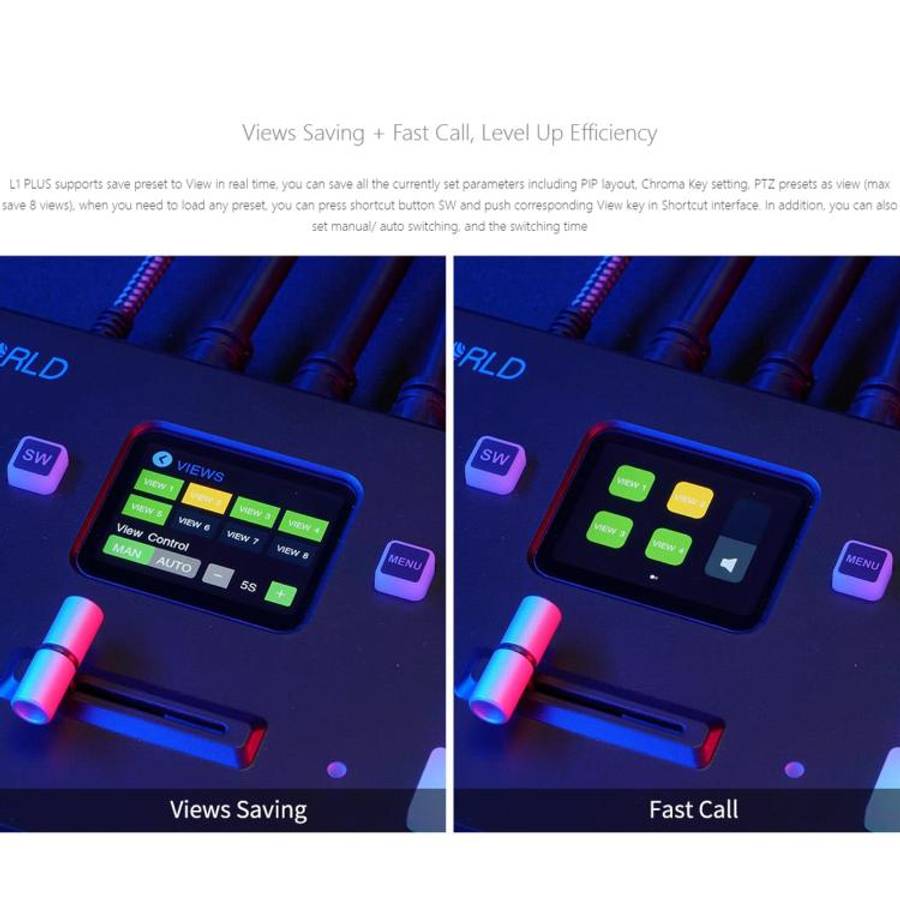FEELWORLD L1 PLUS Multi-camera Video Mixer Switcher Touch Screen PTZ Control USB3.0 Fast Streamin...