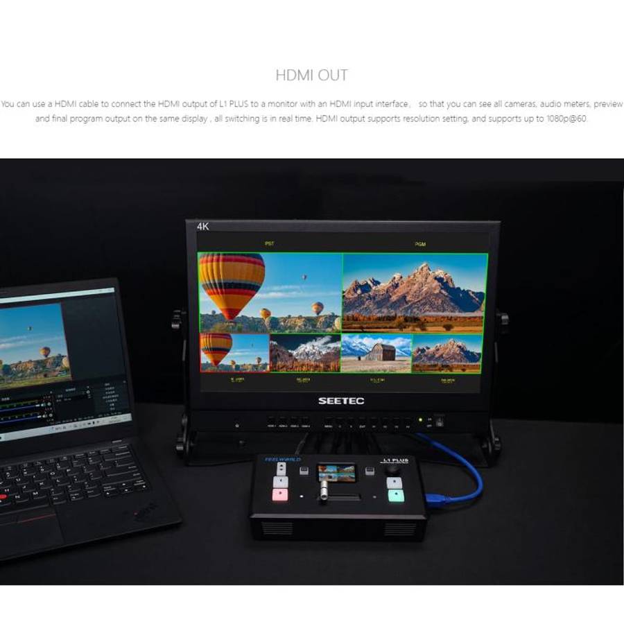 FEELWORLD L1 PLUS Multi-camera Video Mixer Switcher Touch Screen PTZ Control USB3.0 Fast Streamin...