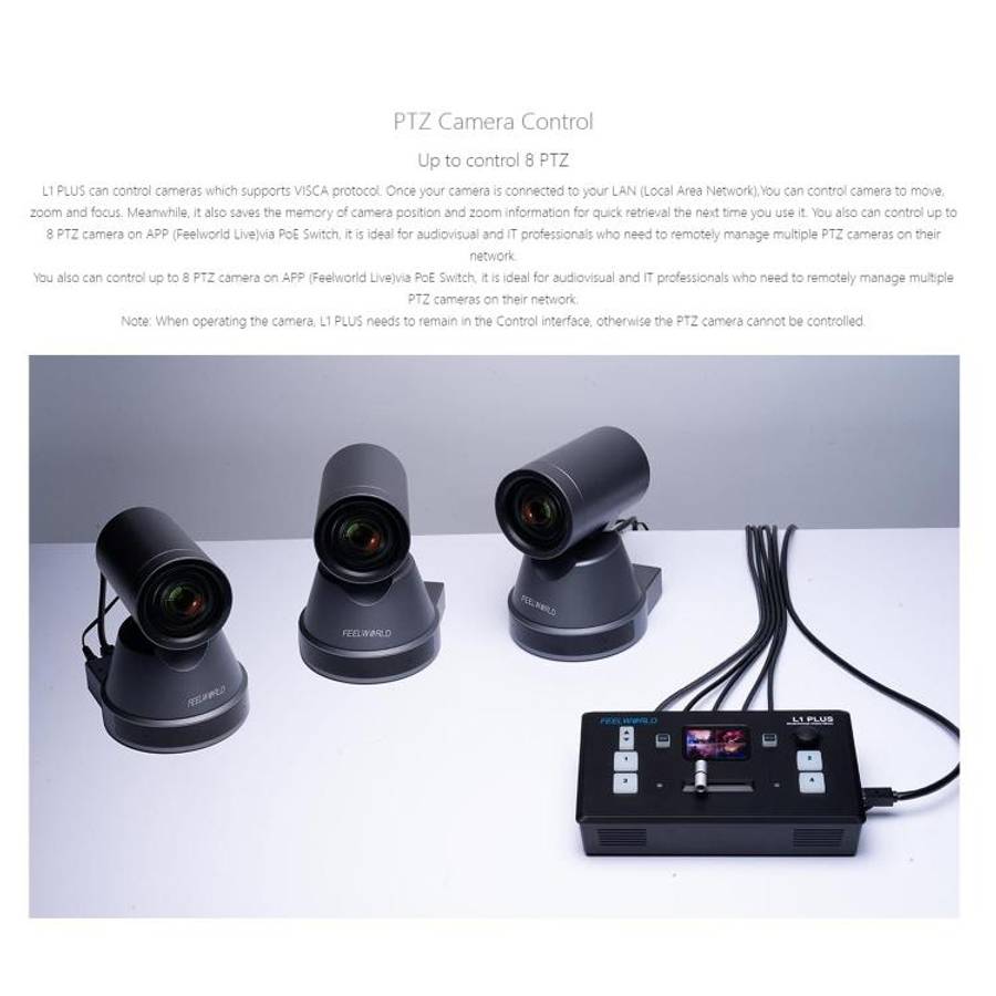FEELWORLD L1 PLUS Multi-camera Video Mixer Switcher Touch Screen PTZ Control USB3.0 Fast Streamin...