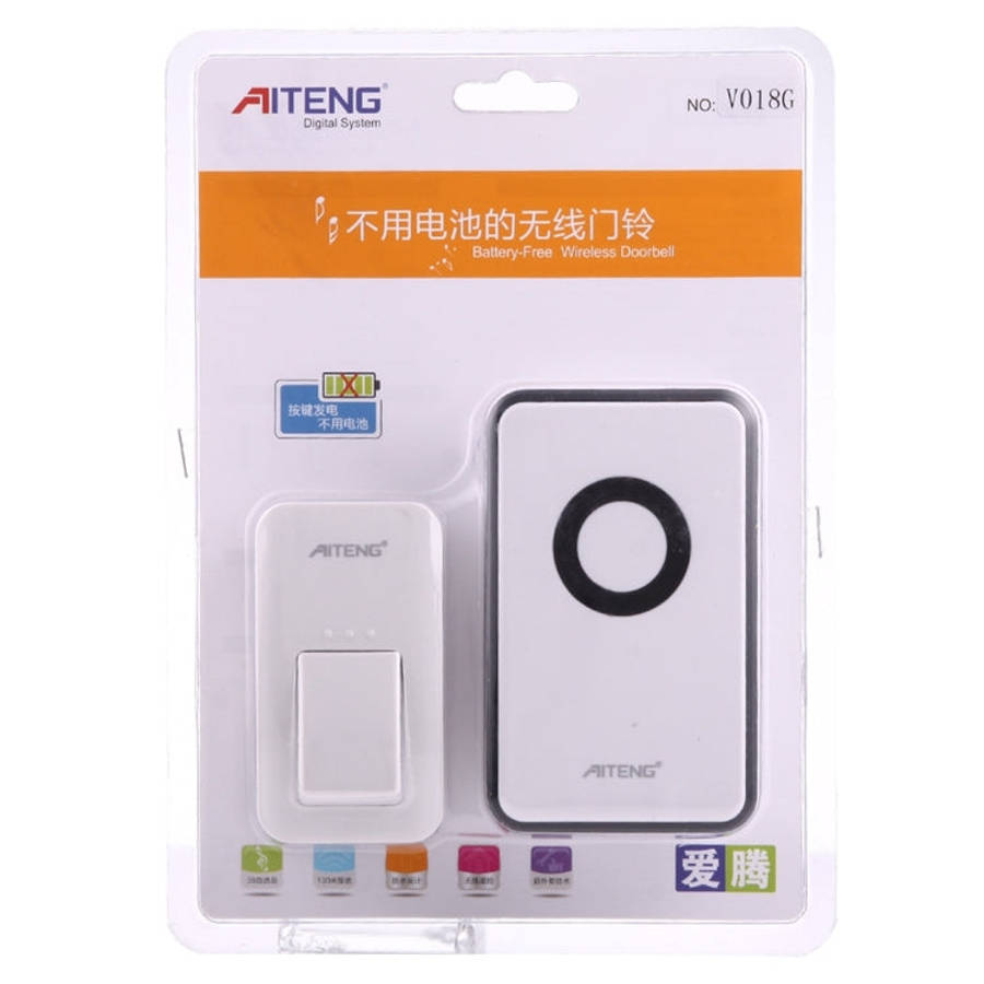 AITENG V018G Life Waterproof Battery-Free Wireless Doorbell, 1 Receiver + 1 x Transmitter, Receiv...