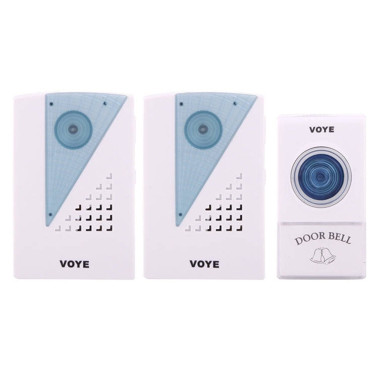 VOYE V001A2 Wireless Smart Music LED Home Doorbell with Dual Receiver, Remote Control Distance: 1...