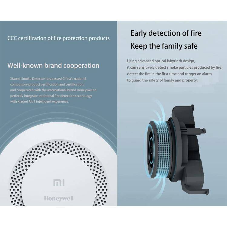 Original Xiaomi Honeywell Smart Fire Alarm Smoke Detector Alarm, Work with Xiaomi Multimode Smart...